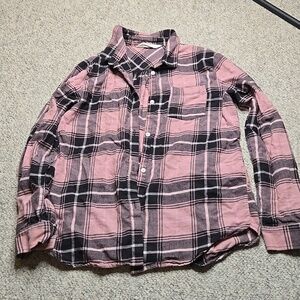 H&M Plaid Button Down Plaid Cotton Blouse